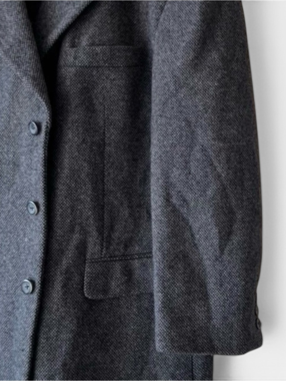 Vintage Protocol Pure Virgin Wool Gray Oversized Blazer Car Coat Jacket Men 48 - Picture 6 of 14